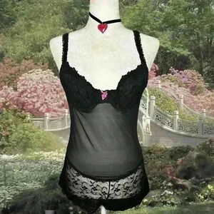 Brand New With Tags Deadstock Playboy Black Lingerie Size Large